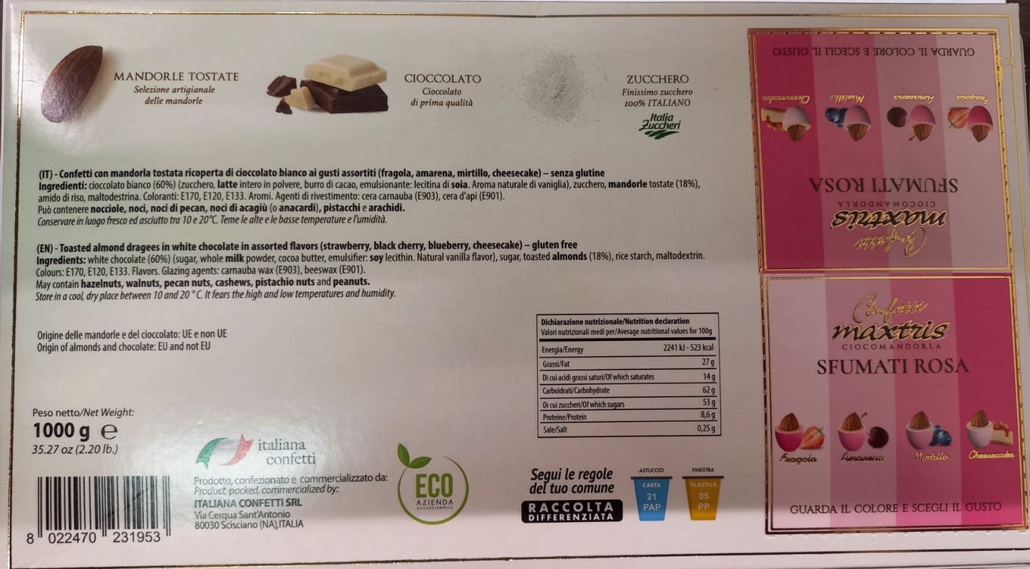 Confetti Maxtris Sfumati Rosa 1000g