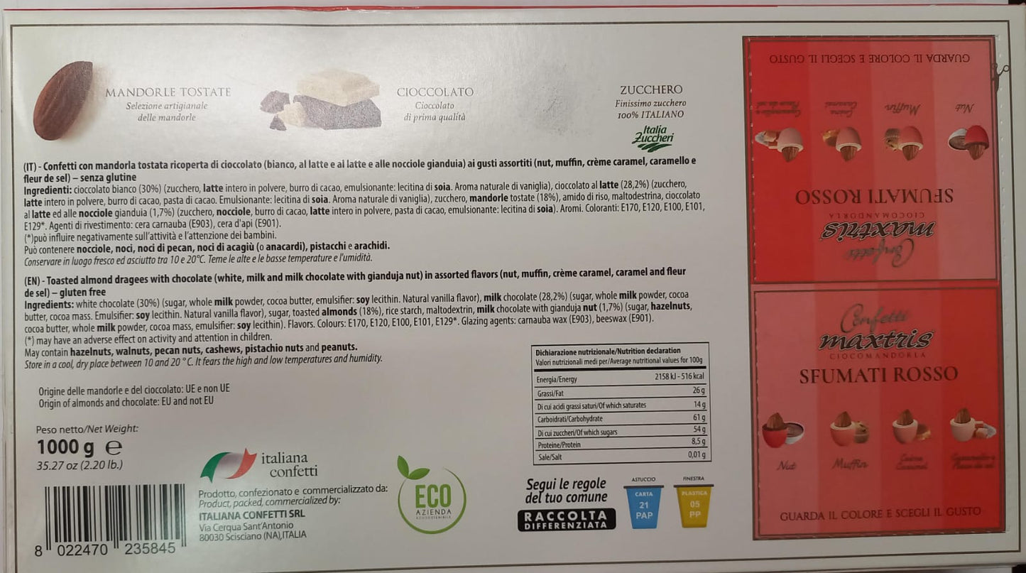 Confetti Maxtris Sfumati Rosso 1000g