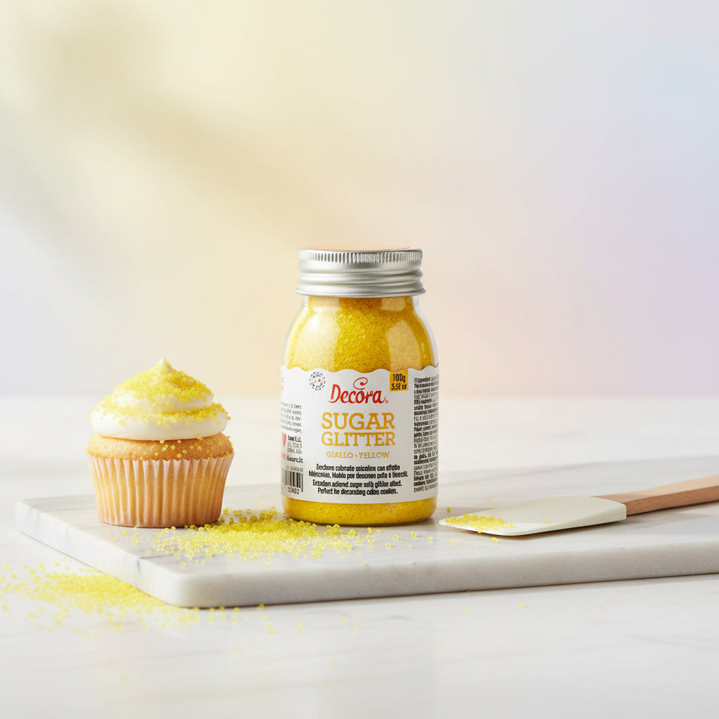 Zucchero glitterato giallo 100g