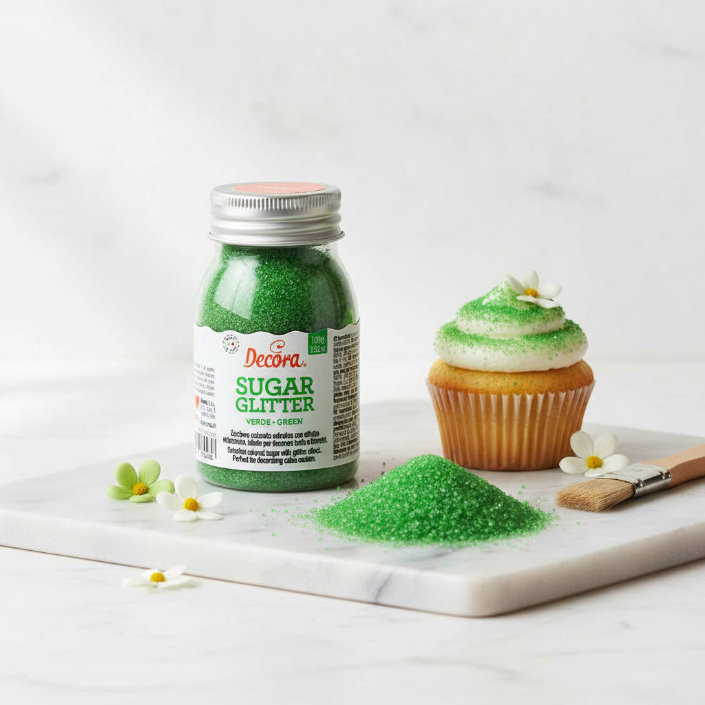 Zucchero glitterato verde 100g
