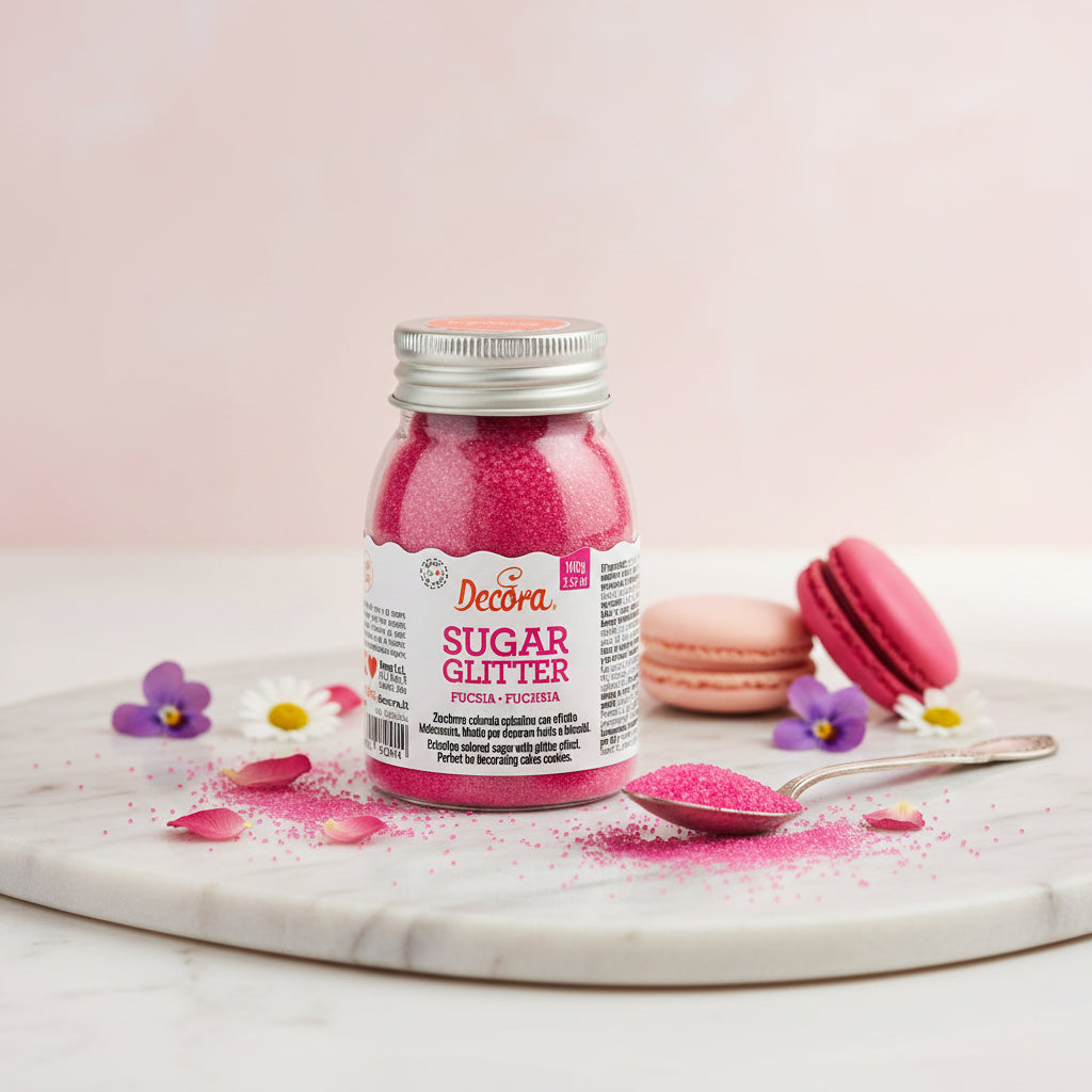 Zucchero glitterato fucsia 100g