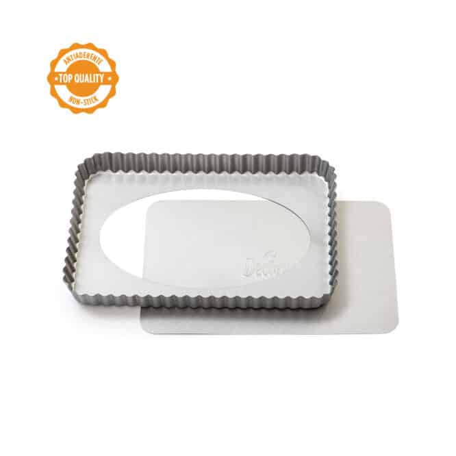Stampo Crostata Rettangolare Decora con Fondo Mobile 32x22x3,5 cm
