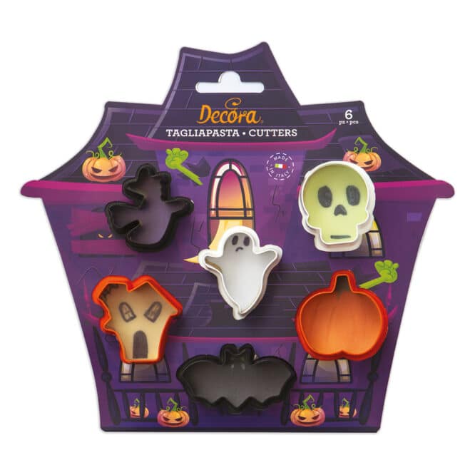 Confezione Decora con sei mini tagliapasta Halloween