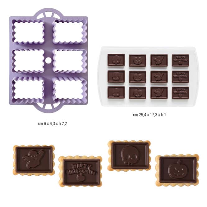 Confezione Decora CiocCookies Halloween con tagliapasta e stampo per cioccolato