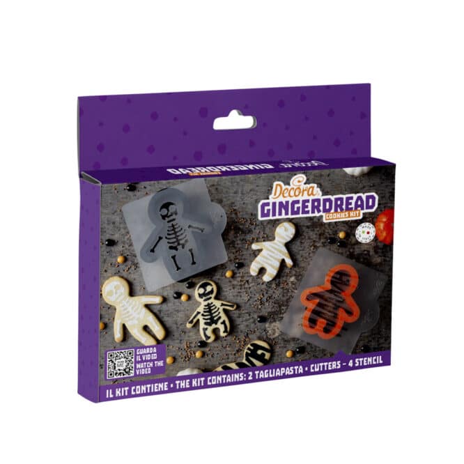 Due tagliapasta Ginger Halloween e quattro stencil alimentari