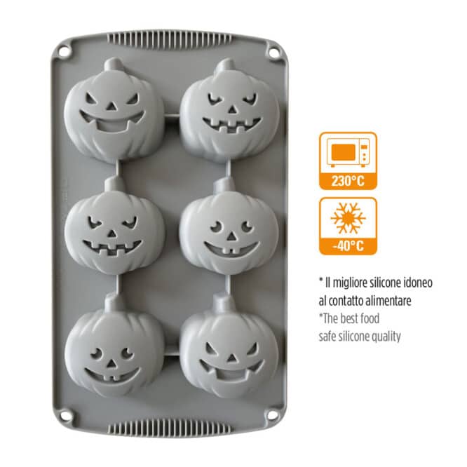 Stampo in silicone con sei cavità a forma di zucca