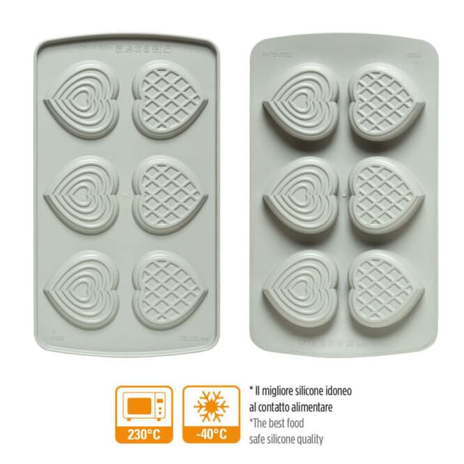 Stampo in Silicone Duo Cuore Decora – Set 2 pz, 6 Cavità