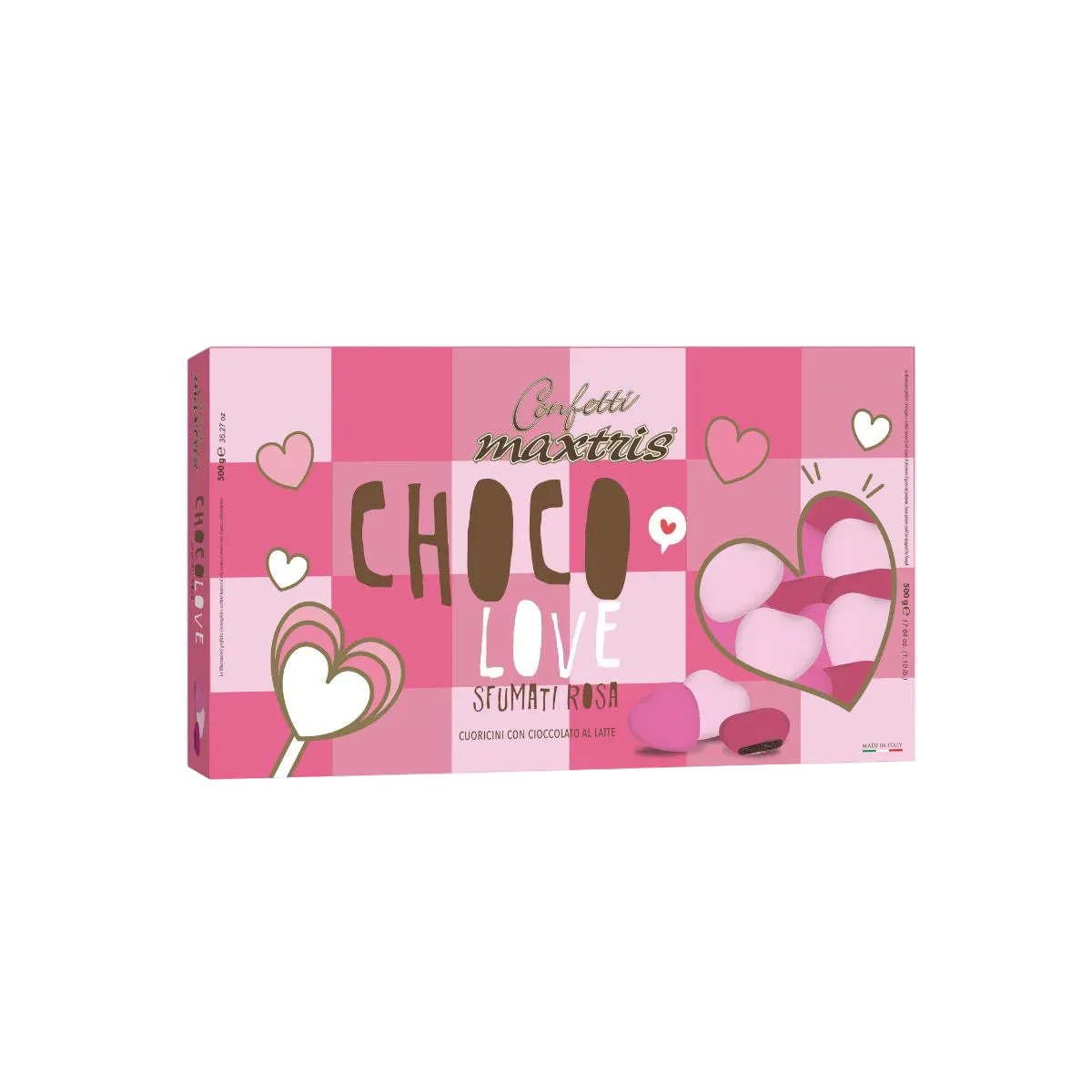 CONFETTI  ChocoLove Cuori piccoli sfumati ROSA 500g