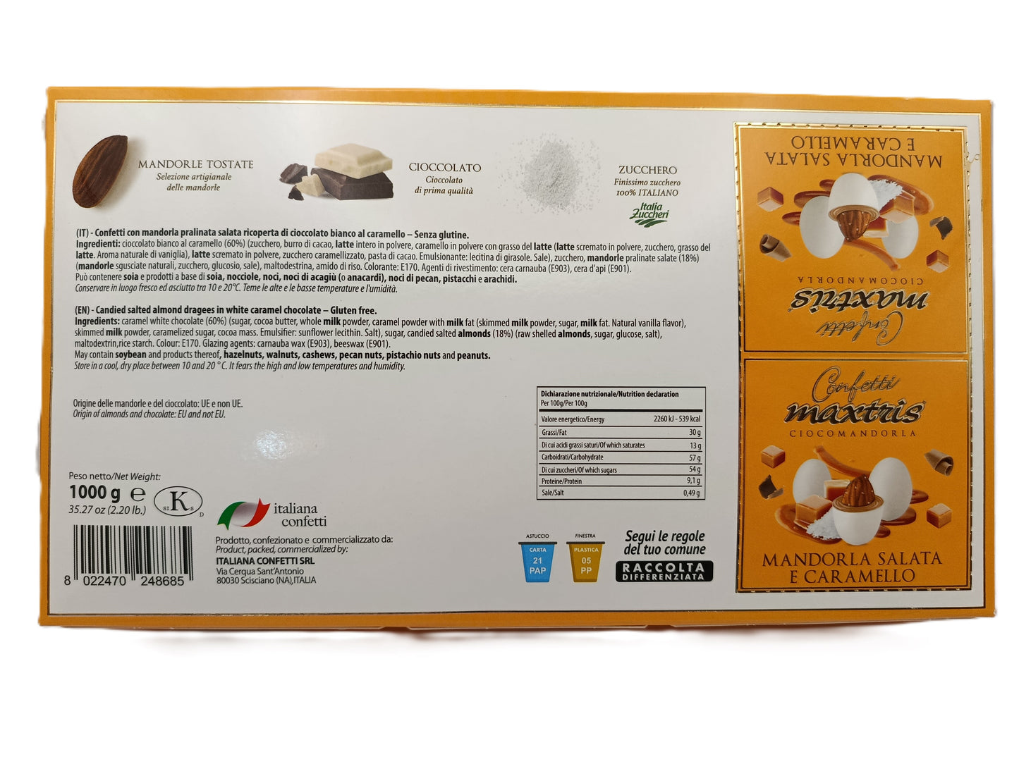 Confetti Mandorla Salata e Caramello 1000g