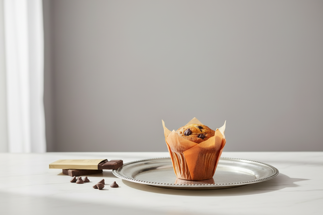 Muffin con gocce di cioccolato fondente 100g (monoporzione)