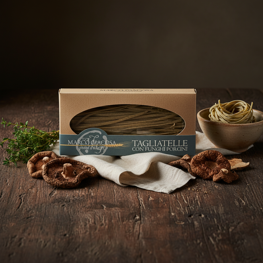 Tagliatelle con Funghi Porcini Marco Giacosa - Pasta all'Uovo delle Langhe - 250gr
