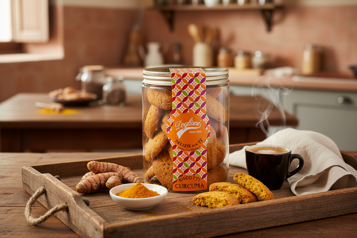 Biscotti alla Curcuma confezione Gourmet - Barattolo 300g