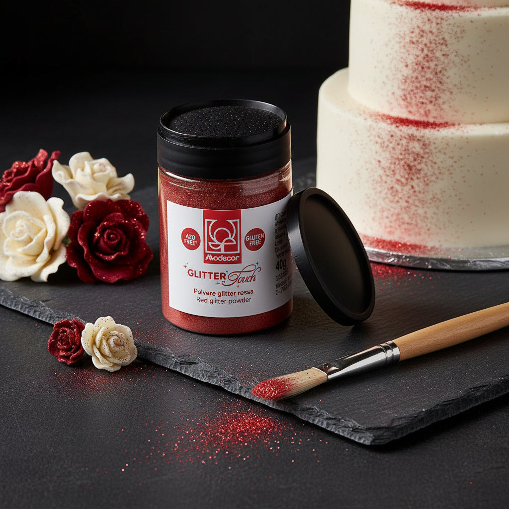 Colorante alimentare metallico rosso 40g - Modecor