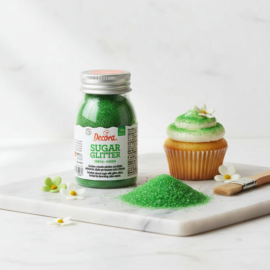 Zucchero glitterato verde 100g