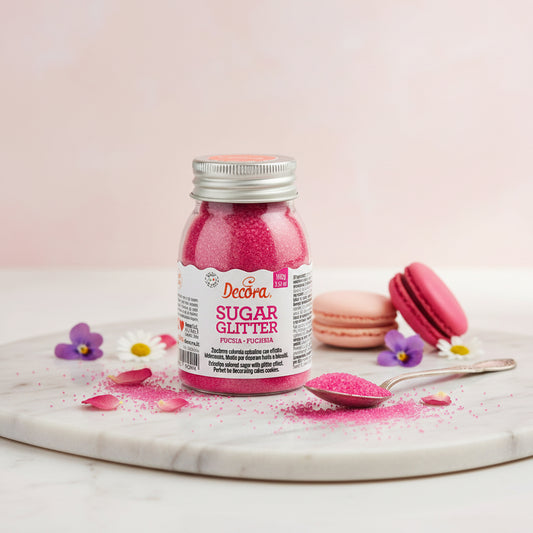 Zucchero glitterato fucsia 100g