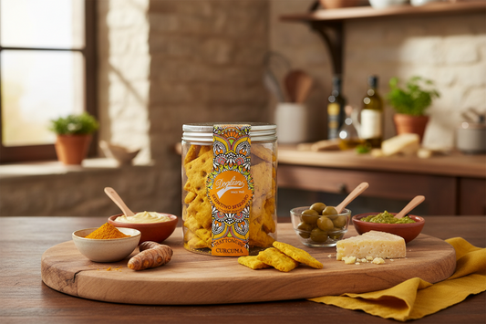Mattoncini Salati alla Curcuma confezione Gourmet - Barattolo 150g