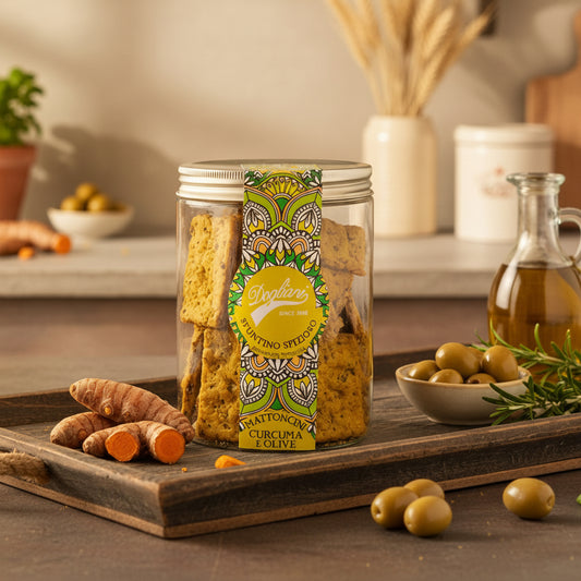 Mattoncini Salati Curcuma e Olive - Barattolo 150g