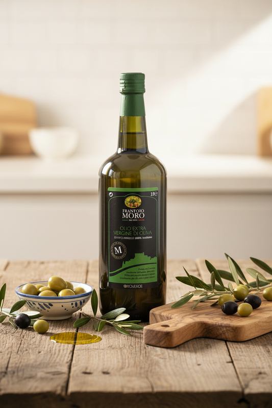 Olio Extravergine di Oliva Oroverde Estratto a Freddo 100% Italiano - Frantoio Moro - 1L