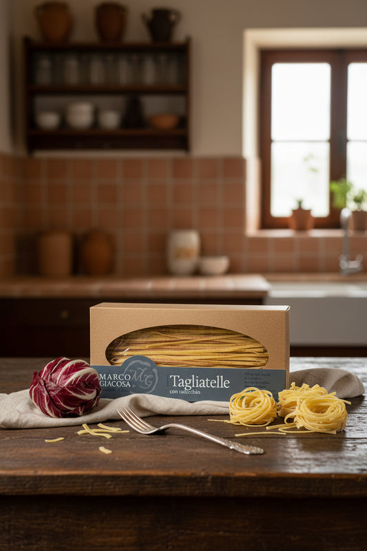 Tagliatelle con Radicchio Marco Giacosa - Pasta all'Uovo delle Langhe - 250gr