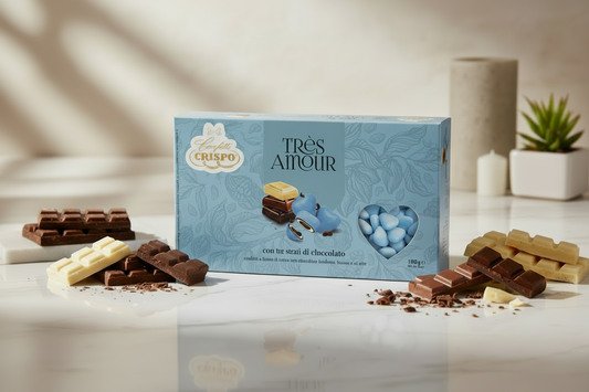 Confetti Tres Amour con Tre Strati di Cioccolato azzurro 1000g